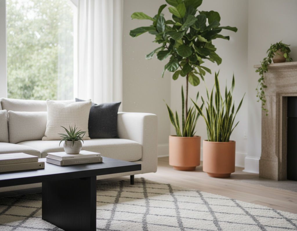 The Most Elegant Ways to Combine Neutral Decor With Indoor Greenery